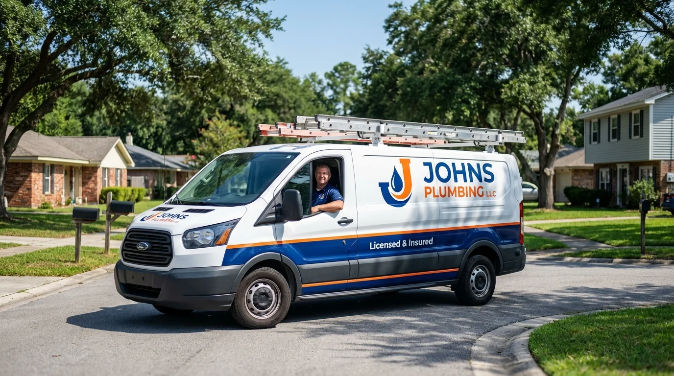Johns Plumbing LLC service van in King of Prussia, PA