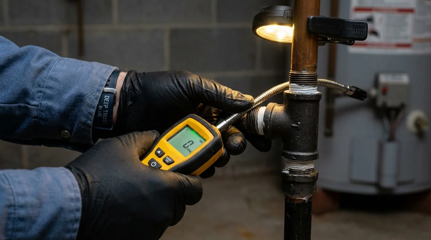 Gas leak detection with electronic sniffer by Johns Plumbing LLC in King of Prussia